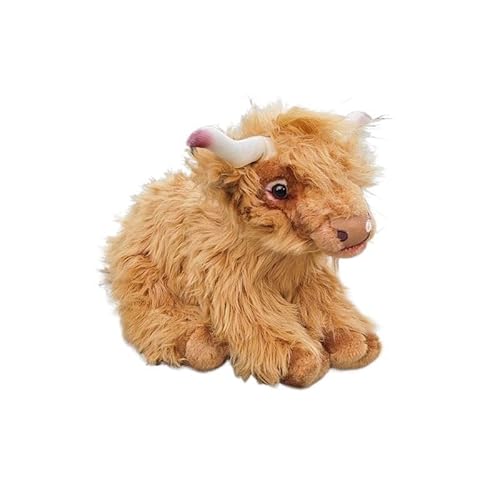 MZICXV 10,5" Highland Cow Plüschtier, realistisches ausgestopftes Highland Cattle Kalb, weiches und kuscheliges Nutztier-Plüschtier (Kyloe) von MZICXV