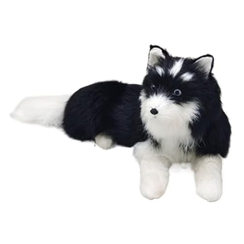 MZICXV 10,6" Realistische Husky-Figur, Kunsthund-Statue, handgefertigtes Wohndekor von MZICXV