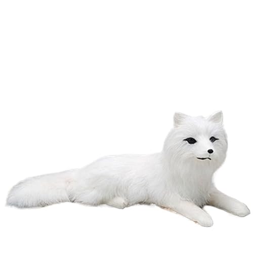 MZICXV 10,6" Realistische Polarfuchs Figur, Kunsttierstatue, leichtes Wohndekor, Geschenk for Fuchsliebhaber von MZICXV
