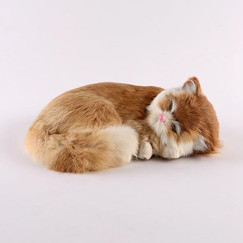 MZICXV 10,6" Realistisches schlafendes Plüschtier, süßes Kätzchen-Stofftier, lebensechte Figur(D) von MZICXV