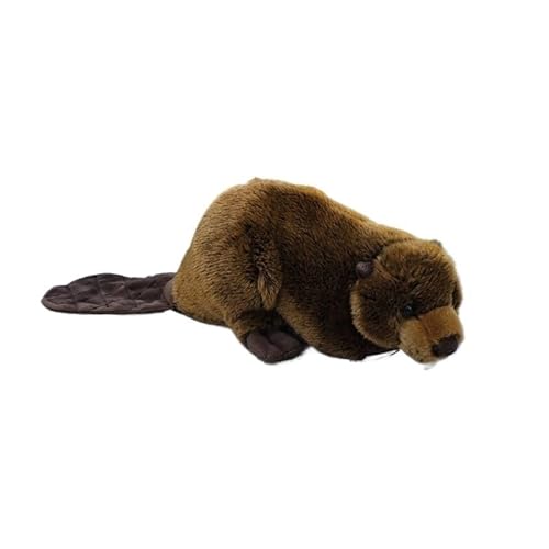 MZICXV 10" Biber-Plüschtier, realistischer ausgestopfter Biber mit flachem Schwanz, weiches Tierplüschtier (Castor) von MZICXV