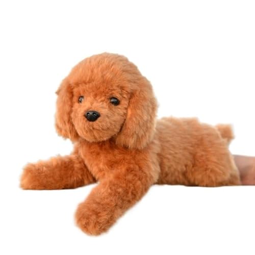 MZICXV 10" Realistisches Hundeplüschtier, weicher Pudelwelpe, süßes Hundeplüschtier(37CM) von MZICXV