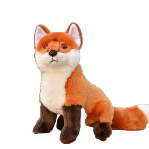 MZICXV 10" Realistisches Plüschtier Rotfuchs, weiches Plüschtier Fuchs, kuscheliges Fuchsplüschtier (Vulpes)(B) von MZICXV