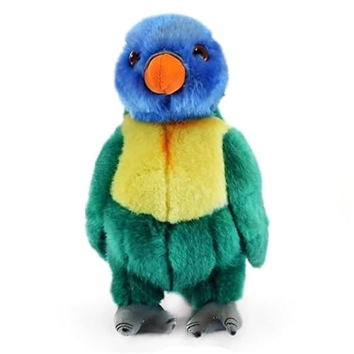 MZICXV 10" Realistisches Regenbogenlori-Plüschtier, buntes Papagei-Stofftier, weiches Vogel-Plüschtier (Trichoglossus moluccanus) von MZICXV