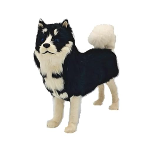 MZICXV 11,4" Realistische Husky-Figur, Kunsthund-Statue, handgefertigtes Wohndekor(Black) von MZICXV
