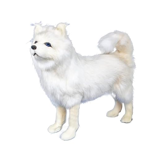 MZICXV 11,4" Realistische Husky-Figur, Kunsthund-Statue, handgefertigtes Wohndekor(White) von MZICXV