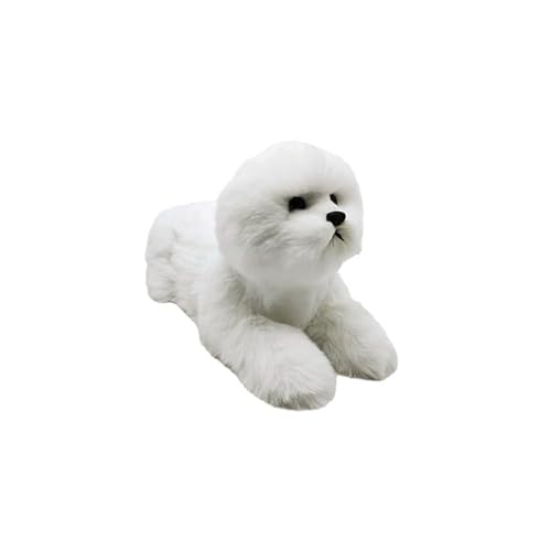 MZICXV 11,8" Realistische Bichon Frise Figur, Kunstwelpe Plüsch, lebensechtes Hunde-Stofftier von MZICXV