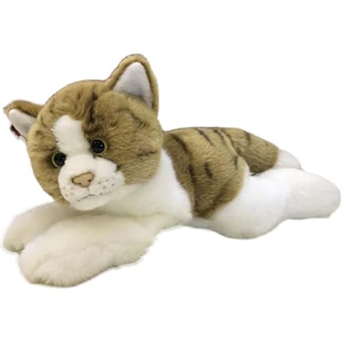 MZICXV 11,8" Realistisches Katzenplüschtier, weiches getigertes Katzen-Stofftier, süßes Kätzchenplüsch(Brown) von MZICXV