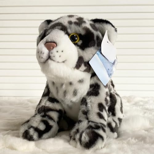 MZICXV 11,8" realistisches Schneeleoparden-Plüschtier, weiches Schneeleoparden-Stofftier (Panthera Uncia) von MZICXV