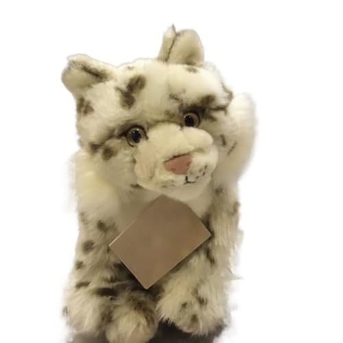 MZICXV 11,8" realistisches Schneeleoparden-Plüschtier, weiches geflecktes Katzen-Stofftier, Wildtier-Plüschtier (Lynx Lynx) von MZICXV