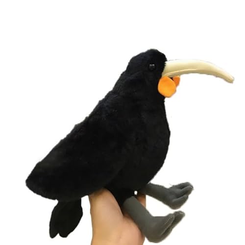 MZICXV 11,8" süßes Vogel-Plüschtier, weiches schwarzes Vogel-Plüschtier mit großem Schnabel, Cartoon-Vogel-Plüsch (Turdus merula merula) von MZICXV