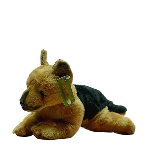 MZICXV 11" Deutscher Schäferhund Plüschtier, liegender schwarzer Rücken Hund Stofftier, realistisches Welpe Plüschtier MZICXV 11" Deutscher Schäferhund Plüschtier, liegender schwarzer Rücken Hund Stofftier, realistisches Welpe Plüschtier von MZICXV