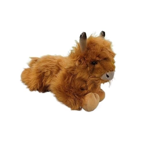 MZICXV 11" Highland Cow Plüschtier, realistisches ausgestopftes Hochlandrind, weiches Nutztier-Plüschtier (Bos grunniens) von MZICXV