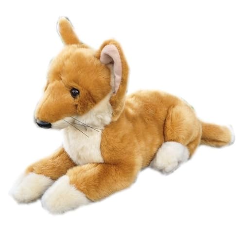MZICXV 11" Realistisches Dhole-Plüschtier, liegender asiatischer Hund (Cuon alpinus) von MZICXV