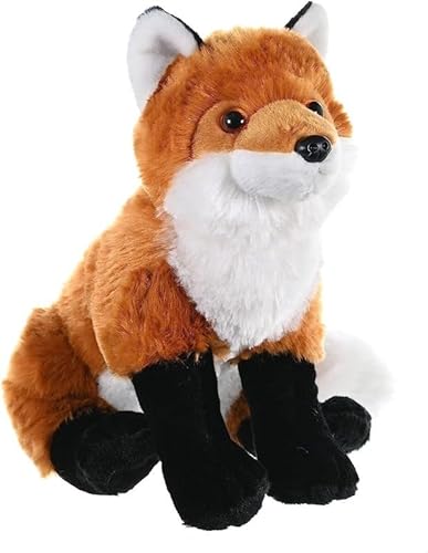 MZICXV 12,6" Realistisches Plüschtier Rotfuchs, Sitzender Fuchs, Kuscheltier, Weiches Wildtierplüschtier mit buschigem Schwanz (Vulpes Vulpes) von MZICXV