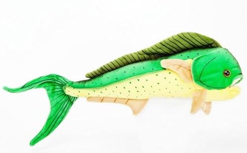 MZICXV 13,8" Realistisches Mahi Mahi Plüschtier, ausgestopfter Dorado-Fisch, Delfinfisch-Plüschtier (Coryphaenahippurus) von MZICXV