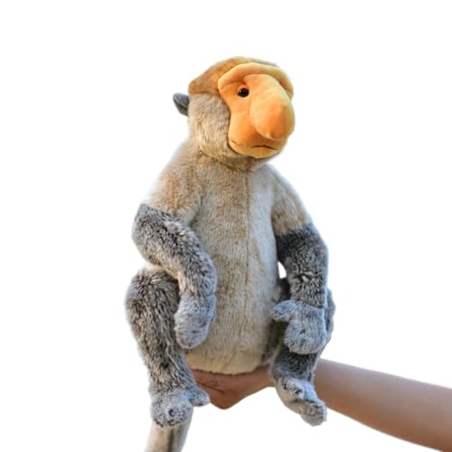 MZICXV 13" Realistisches Proboscis-AFFE-Plüschtier, weiches Kuscheltier Nasalis larvatus, südostasiatisches Wildtier-Plüschtier (Nasalis larvatus) von MZICXV