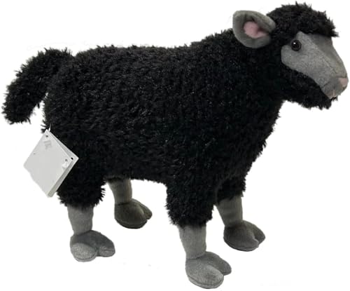 MZICXV 13" Suffolk Schaf Plüschtier, Realistisches Schaf Stofftier, Bauernhof Tier Plüsch(Black) von MZICXV