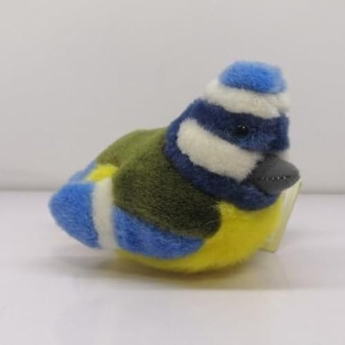 MZICXV 13 cm realistisches Blaumeise-Plüschtier mit Geräuschen (Cyanistes caeruleus) von MZICXV