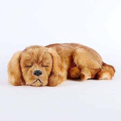 MZICXV 14,2" Realistische schlafende Hundefigur, braunes Plüschhundmodell, lebensechtes Stofftier MZICXV 14,2" Realistische schlafende Hundefigur, braunes Plüschhundmodell, lebensechtes Stofftier von MZICXV