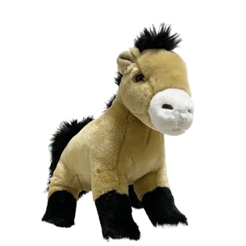 MZICXV 15" Realistisches Pony-Plüschtier, weiches braunes Pony-Stofftier mit Mähne und Schweif von MZICXV