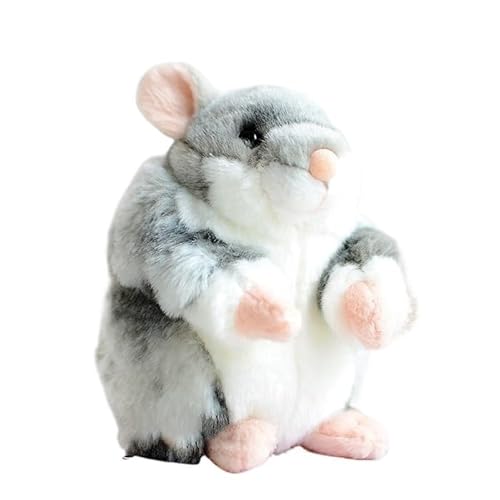 MZICXV 15cm realistisches Hamster-Plüschtier, stehender Hamster, grau-weißes Plüschtier MZICXV 15cm realistisches Hamster-Plüschtier, stehender Hamster, grau-weißes Plüschtier von MZICXV