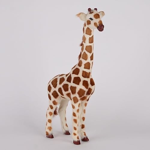 MZICXV 16,5" Realistische Giraffenfigur, und beige geflecktes Plüsch-Giraffe-Spielzeug, lebensechtes Tiermodell von MZICXV