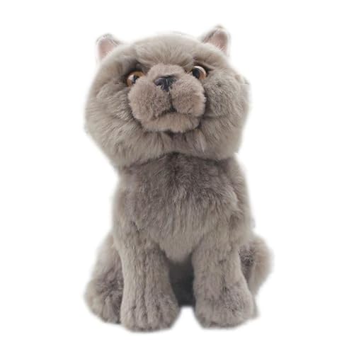 MZICXV 16CM Britisch Kurzhaar Plüschtier, Graues Stofftier, Blaue Puppe von MZICXV