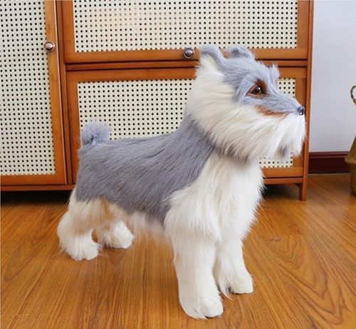 MZICXV 18,5" realistische Schnauzer-Figur, Kunsthund-Statue, leichte Heimdekoration (Schnauze) von MZICXV