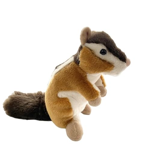 MZICXV 21 cm realistisches Eichhörnchen-Plüschtier, weiche Streifenhörnchen-Stofftierpuppe, entzückendes Plüschtier (Sciuridae) von MZICXV
