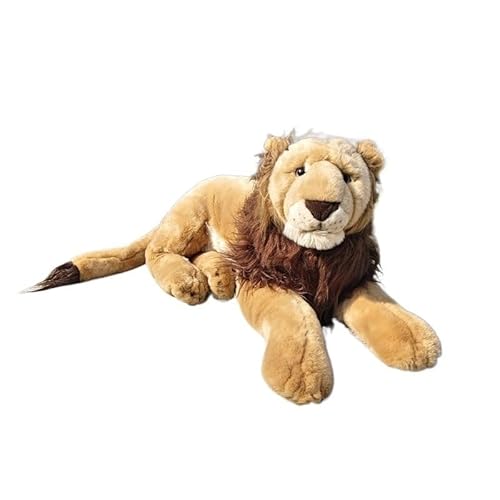 MZICXV 21" liegender Löwe Plüschtier, realistischer ausgestopfter Löwe, weiches und kuscheliges Wildtier-Plüschtier (Panthera Leo) von MZICXV