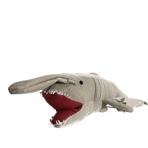 MZICXV 22,4" Realistisches Koboldhai-Plüschtier, weiches Tiefseehai-Stofftier, einzigartiges Hai-Plüschtier (Mitsukurina owstoni) von MZICXV
