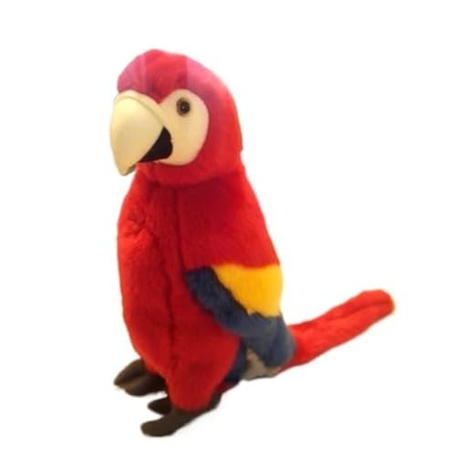 MZICXV 22" Realistisches Scharlachrotes Ara-Plüschtier, weiches rotes Papagei-Stofftier, tropisches Vogelplüschtier von MZICXV