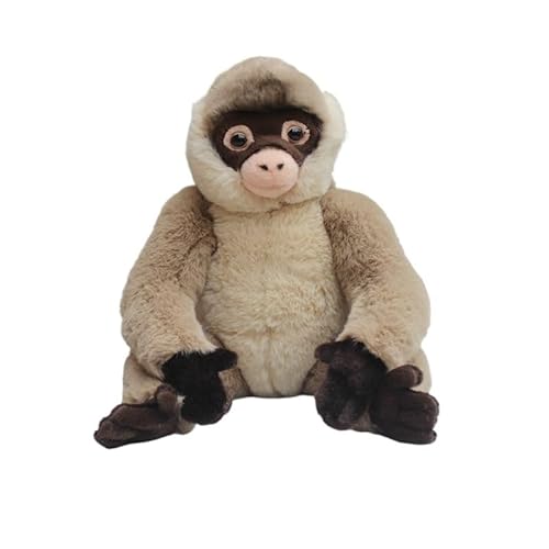 MZICXV 22 cm süßes Plüschtier mit dunklem Blattaffe, realistisches Stofftier (Semnopithecus Entellus)(Brown) von MZICXV