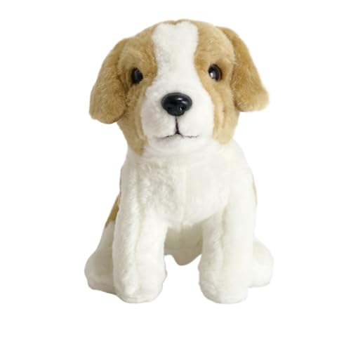 MZICXV 24 cm realistisches Beagle-Plüschtier, weicher sitzender Hund, Stofftierpuppe, entzückendes Plüschgeschenk von MZICXV
