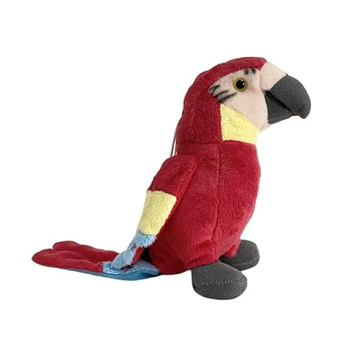 MZICXV 24 cm realistisches Papageien-Plüschtier, weiche Vogel-Stofftierpuppe mit Aufhängeschlaufe, entzückendes Plüschgeschenk (Psittaciformes) von MZICXV