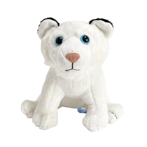 MZICXV 29 cm realistisches weißes Tiger-Plüschtier, weiche Tiger-Stofftierpuppe, entzückendes Plüschtier MZICXV 29 cm realistisches weißes Tiger-Plüschtier, weiche Tiger-Stofftierpuppe, entzückendes Plüschtier von MZICXV