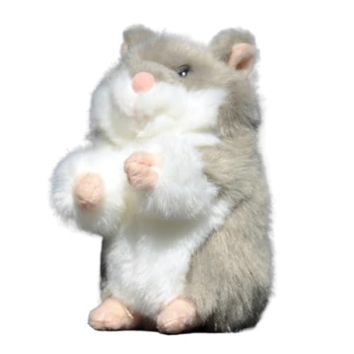 MZICXV 3,5" Hamster Plüschtier, Realistischer Stoffhamster, kleines und kuscheliges Hamsterplüschtier(Grey) von MZICXV