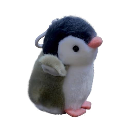 MZICXV 3,9" Sprechender Pinguin Plüsch Schlüsselanhänger, Süß klingender Pinguin Stofftier Schlüsselring, Mini Pinguin Plüsch von MZICXV