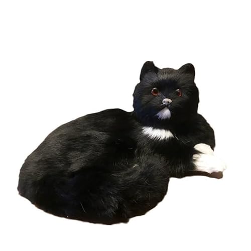 MZICXV 30 cm realistische Figur, Kunstfell/Leder und hohler Polyethylenkern, Heimdekoration(Left Black) von MZICXV