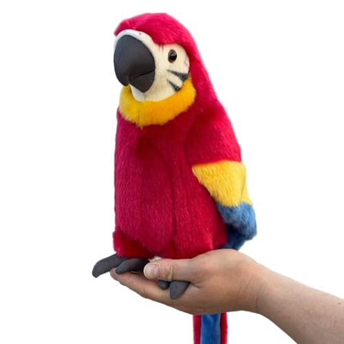 30 cm realistisches Papageien-Plüschtier, weiche ausgestopfte Vogelpuppe (Psittaciformes) von MZICXV