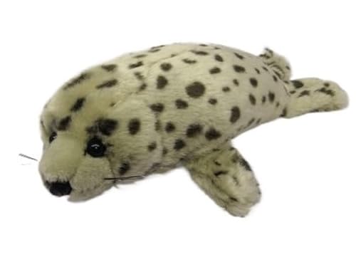 MZICXV 32 cm realistischer Plüsch-Seehund, geflecktes Kegelrobben-Plüschtier (Phoca largha) von MZICXV