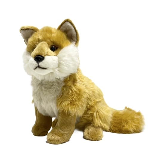 MZICXV 37 cm realistisches Plüschtier mit rotem Fuchs, weiche Plüschpuppe mit Fuchs, entzückendes Plüschgeschenk (Vulpes) von MZICXV