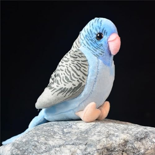 MZICXV 4,5" Realistisches Pazifik-Papagei-Plüschtier, süßes Kuschelvogel-Plüschtier, weiches Tierplüschtier (Bolborhynchus lineola Cassin, 1853) von MZICXV