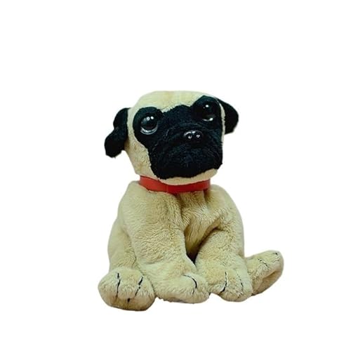 MZICXV 5,1" Realistisches Mops-Plüschtier, Ausgestopfter Mopshund, Mops-Plüschtier von MZICXV