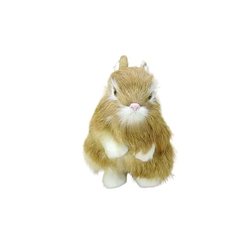 MZICXV 5,5" Realistische sitzende Kaninchenfigur, Flauschiges Plüschhäschen, lebensechtes Kaninchenmodell(Yellow) von MZICXV