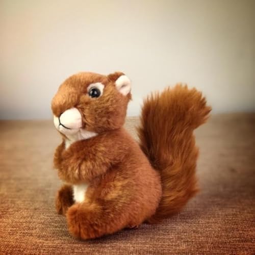 MZICXV 5,5" realistisches Plüschtier mit rotem Eichhörnchen, oft Wildtierplüsch mit buschigem Schwanz (Sciurus vulgaris) von MZICXV