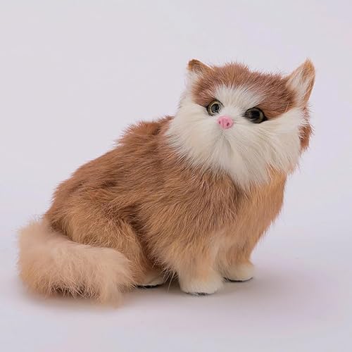 MZICXV 5,9" realistische Haarfigur, sitzendes Plüschtier, lebensechtes Kätzchenmodell(Yellow) von MZICXV