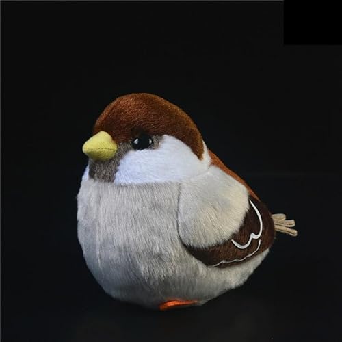 MZICXV 5" Realistisches Meise/Chickadee Plüschtier, Süßes Kuscheltier, Weicher Vogel(Sparrow 13 cm) von MZICXV