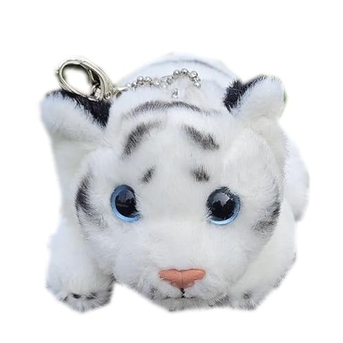 MZICXV 5" Weißer Tiger Plüsch Schlüsselanhänger, Realistischer ausgestopfter Schneetiger Schlüsselanhänger, Süßer Tier Plüsch Anhänger MZICXV 5" Weißer Tiger Plüsch Schlüsselanhänger, Realistischer ausgestopfter Schneetiger Schlüsselanhänger, Süßer Tier Plüsch Anhänger von MZICXV